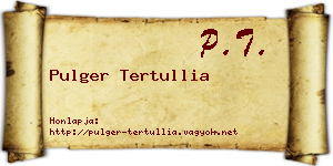 Pulger Tertullia névjegykártya